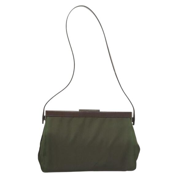 PRADA Shoulder Bag Nylon Khaki Silver - Picture 2 of 12